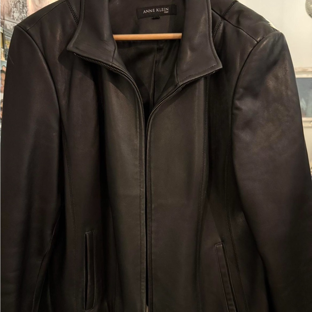 Anne Klein Black Lightweight Jacket with Standing Collar